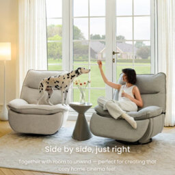 Flexispot Swivel And Rocker Electric Recliner With Sturdy Metal Base Lotus Pro In Light Grey - thumbnail 8
