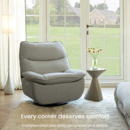 Flexispot Swivel And Rocker Electric Recliner With Sturdy Metal Base Lotus Pro In Light Grey - thumbnail 9