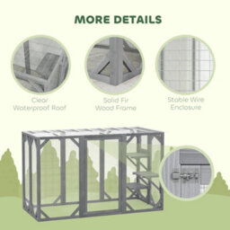 "Pawhut 71""wooden Cat House With 3 Platforms, Large Door For Multiple Cats" - thumbnail 5