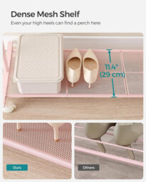 Songmics Clothes Rack, Metal Clothing Rail With Storage Shelf, Laundry Hanging Rail, Lockable Wheels, High Capacity, Jelly Pink - thumbnail 5