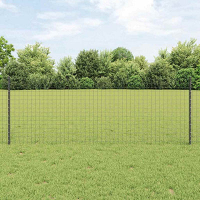 Berkfield Fence Posts Height Adjustable 5 Pcs Grey 80 Cm Steel - image 1