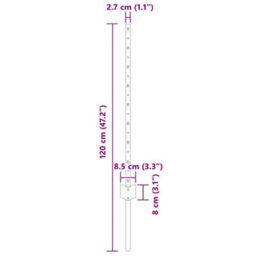 Berkfield Fence Posts Height Adjustable 5 Pcs Grey 80 Cm Steel - thumbnail 6