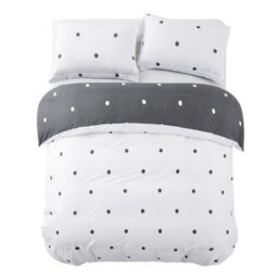 Ameha Print Duvet Cover 3 Piece Set King Size (230X220Cm) Printed Dotted Cover With Matching Pillowcases Reversible Microfiber - thumbnail 3
