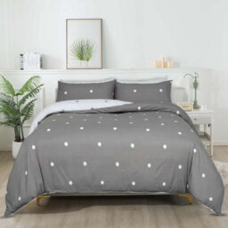 Ameha Print Duvet Cover 3 Piece Set King Size (230X220Cm) Printed Dotted Cover With Matching Pillowcases Reversible Microfiber - thumbnail 8