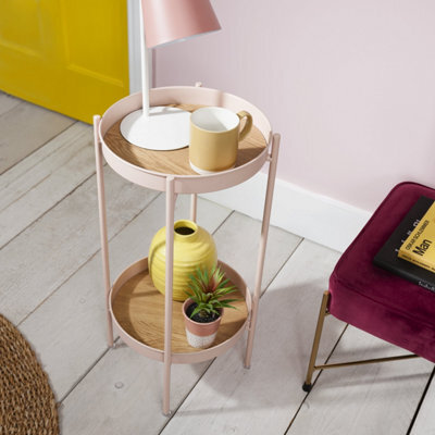 Nöa & Nani Noa & Nani Flora Round Small Metal Side Table End Occasional Table In Pink - image 1