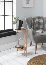 Nöa & Nani Noa & Nani Flora Round Small Metal Side Table End Occasional Table In Pink - thumbnail 2