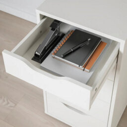 White Drawer Unit 5 Drawers Storage Office Desk Cabinet 36X70Cm - thumbnail 6