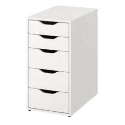 White Drawer Unit 5 Drawers Storage Office Desk Cabinet 36X70Cm - thumbnail 1
