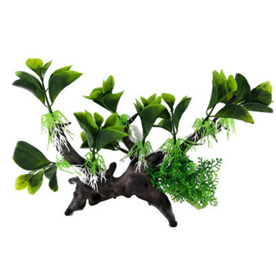 Swell Green Banyan Leaves On Dead Wood Artificial Plant