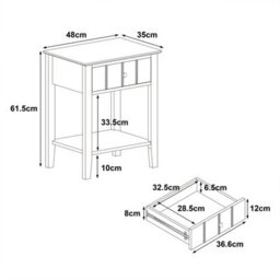 Melody Maison Pair Of Sage Green One Drawer Bedside Tables With Shelf - Padstowe Sage Green Range - thumbnail 7