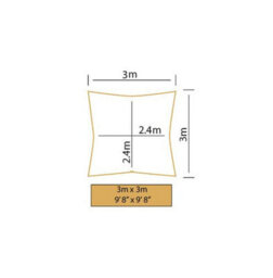 Kookaburra 3M Square Waterproof Sand Garden Patio Sun Shade Sail Canopy 98% Uv Block With Free Rope - thumbnail 5