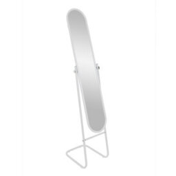 Harbour Housewares Round Full-Length Mirror - 153Cm X 30Cm - White - Large Tall Freestanding Mirror For Bedrooms & Hallways