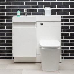 Plum&clay Solstice Gloss White Left Hand Bathroom Vanity Basin & Wc Unit Combination (W)900mm (H)890mm - thumbnail 2