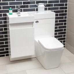 Plum&clay Solstice Gloss White Left Hand Bathroom Vanity Basin & Wc Unit Combination (W)900mm (H)890mm - thumbnail 3