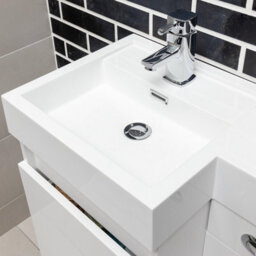 Plum&clay Solstice Gloss White Left Hand Bathroom Vanity Basin & Wc Unit Combination (W)900mm (H)890mm - thumbnail 4