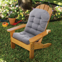 Garden Chair Cushion Seat Pad Outdoor Lounger High Back Tie On Chair Cushions Dark Grey 110Cm - thumbnail 4