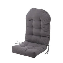 Garden Chair Cushion Seat Pad Outdoor Lounger High Back Tie On Chair Cushions Dark Grey 110Cm - thumbnail 1