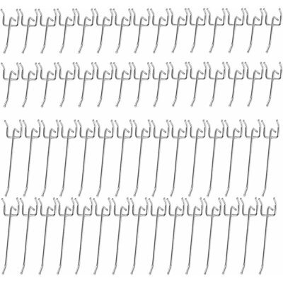 60 Pack Metal Pegboard Wall Hooks, For Pegboards, Display Boards, Supermarket Shelves, Hardware Stores (5 And 10 Cm) - image 1