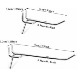 60 Pack Metal Pegboard Wall Hooks, For Pegboards, Display Boards, Supermarket Shelves, Hardware Stores (5 And 10 Cm) - thumbnail 2