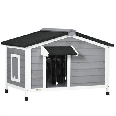 Wooden Dog Kennel For Outside 97L X 72W X 65Hcm, Grey - image 1