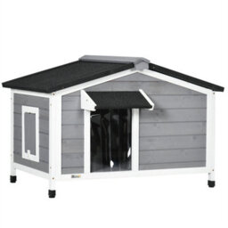 Wooden Dog Kennel For Outside 97L X 72W X 65Hcm, Grey - thumbnail 1