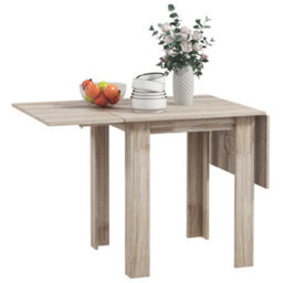 Wyld Haus Sozilu Elva Oak Effect Extendable Drop Leaf Dining Table Seats 4