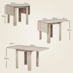 Wyld Haus Sozilu Elva Oak Effect Extendable Drop Leaf Dining Table Seats 4 - thumbnail 3