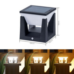 Amorly Outdoor Solar Bollard Pathway Light, 1500Mah, Ip65 Waterproof, Dusk To Dawn Auto On Garden Fence Lamp, Black, 106mm - thumbnail 1