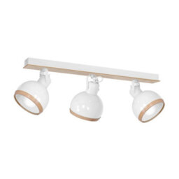 Milagro Oval Contemporary Ceiling Lamp Hand Made From Quality White Metal And Fsc Accredited Wood Holds 3Xe27 Bulbs - thumbnail 2