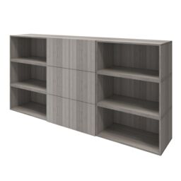 GoodHome Atomia 6 Door Matt Grey Oak Effect Bookcase (H)112.5Cm X (W)225Cm X (D)35Cm - thumbnail 2