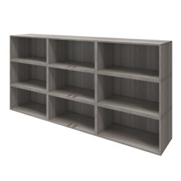 GoodHome Atomia 6 Door Matt Grey Oak Effect Bookcase (H)112.5Cm X (W)225Cm X (D)35Cm - thumbnail 3