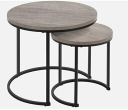 Nesting Coffee Tables Set Of 2 Round Stacking End Side Tables For Living Room - thumbnail 1