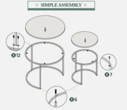 Nesting Coffee Tables Set Of 2 Round Stacking End Side Tables For Living Room - thumbnail 7