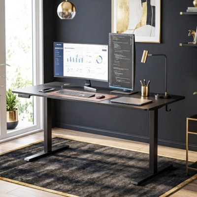 Homcom Standing Desk Memory Control Adjustable Black - image 1