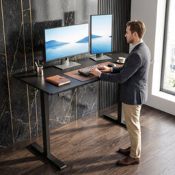 Homcom Standing Desk Memory Control Adjustable Black - thumbnail 9