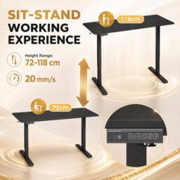 Homcom Standing Desk Memory Control Adjustable Black - thumbnail 4