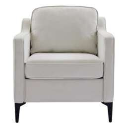Darphe Beige White Single Sofa Armchair With Metal Legs, 70Cm W X 72Cm D X 81Cm H - thumbnail 2