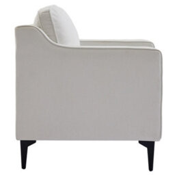 Darphe Beige White Single Sofa Armchair With Metal Legs, 70Cm W X 72Cm D X 81Cm H - thumbnail 3