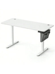 Songmics Vasagle Electric Standing Desk, Height Adjustable Desk, 60 X 140 X (72-120) Cm, 4 Memory Heights, Storage Pocket, Cloud White - thumbnail 7