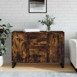Berkfield Durable Sideboard Smoked Oak 104X35X70 Cm Engineered Wood - thumbnail 2