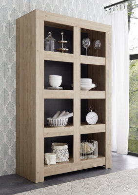 FurniComp LTD Furnicomp Roma Wide 4 Shelf Oak Effect Bookcase - image 1