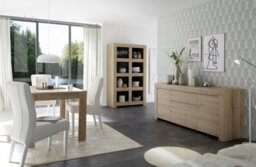FurniComp LTD Furnicomp Roma Wide 4 Shelf Oak Effect Bookcase - thumbnail 4