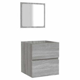 Berkfield Stylish Bathroom Cabinet With Mirror Grey Sonoma Engineered Wood