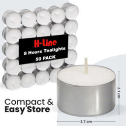 100 Tea Night Lights Candles 8 Hour Long Burn Unscented Tealights Nightlight - thumbnail 2