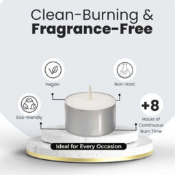 100 Tea Night Lights Candles 8 Hour Long Burn Unscented Tealights Nightlight - thumbnail 4