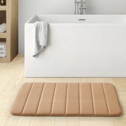 Ameha Memory Foam Bath Mat 40 X 60 Cm Beige Extra Soft & Comfortable Non Slip Bathroom Small Mat Washable Super Absorbent Mats - thumbnail 7