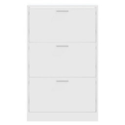 Berkfield Shoe Cabinet White 63X24X103 Cm Engineered Wood - thumbnail 4