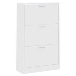 Berkfield Shoe Cabinet White 63X24X103 Cm Engineered Wood - thumbnail 3