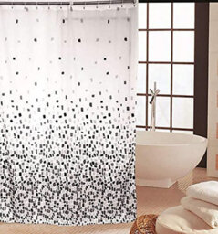 Kav High Quality Polyester Fabric Shower Mould And Mildew Resistant Curtain 180X180Cm Tiles Patterned (Grey Mosaic, 1)
