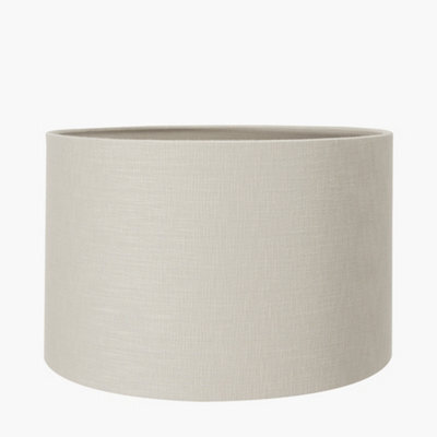 Pacific Lifestyle 40Cm Soft Grey Linen Drum Table Lampshade Self Lined Cylinder Floor Lamp Shade - image 1